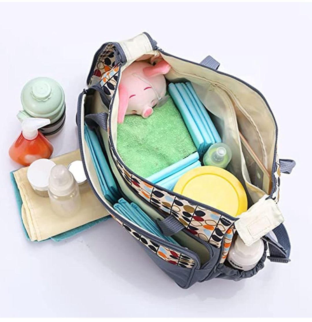5 Pcs Multifunctional Set Baby Changing Diaper Nappy Bag, Maternity Mummy Handbag, Portable Nappy Basket Storage Organiser, Maternity Baby Bag for Boys and girls