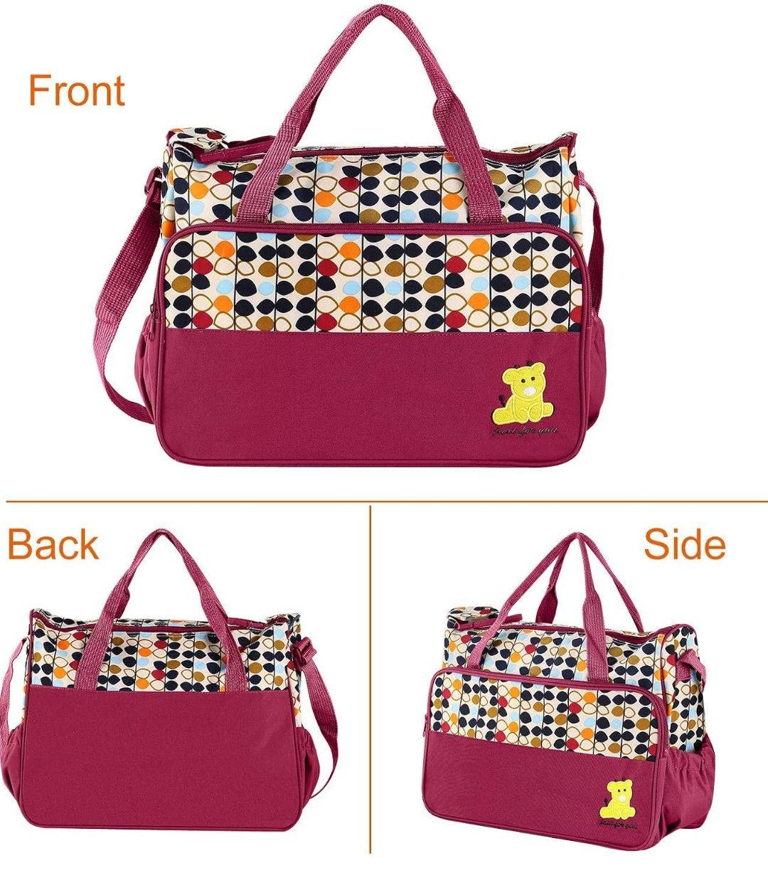 5 Pcs Multifunctional Set Baby Changing Diaper Nappy Bag, Maternity Mummy Handbag, Portable Nappy Basket Storage Organiser, Maternity Baby Bag for Boys and girls