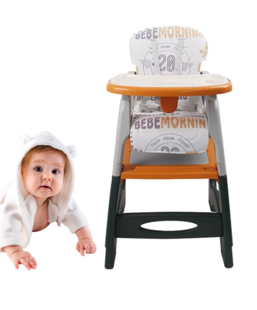 High Chair, Baby Chair For Feeding 4 In 1 Convertible You Can Use In Multiple Ways Footrest/Wheels Easily Moveable Baby Toddler Booster Seat with Tray Chair For Eating, Study, Lunch