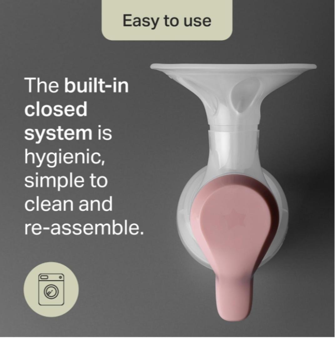 Tommee Tippee Made Me Single Manual Breast Pump, Strong Suction, Soft Feel, Ergonomic Handle, Portable and Quiet Breastmilk Pump, Baby Bottle Included