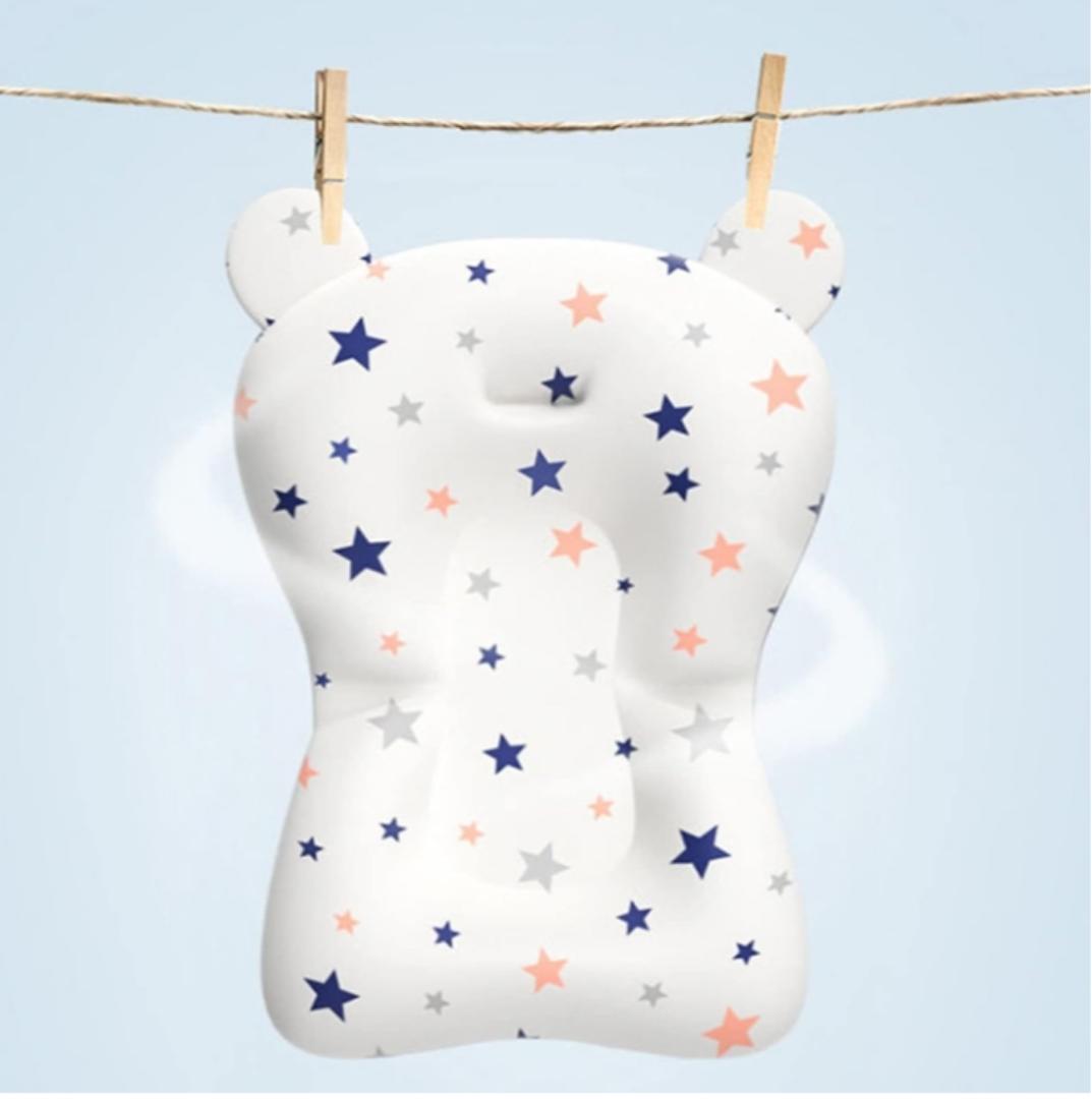 Baby Bath Cushion Cartoon Newborn Bathtub Mat Non-Slip Baby Bath Pad Quick Dry Baby Bathtub Pillow Seat Mat Floating Baby Bath Seat Cushion Adjustable Baby Bath Support Cushion for Baby 0-12 Months