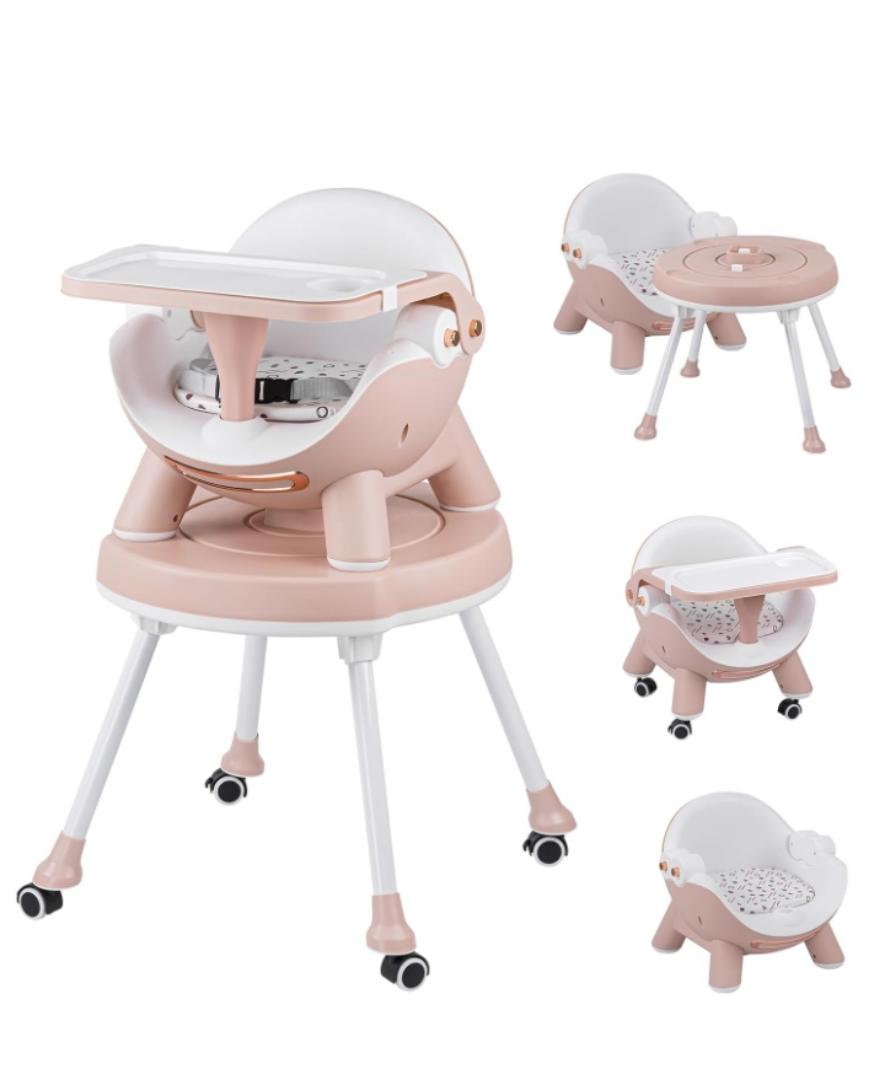 High Chair, Convertible High Chair with Removable Tray, High Chairs for Babies and Toddlers, Modern Design, Grows with Your Baby 0-24m