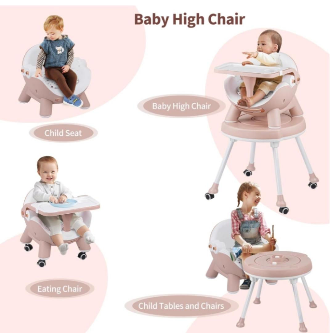 High Chair, Convertible High Chair with Removable Tray, High Chairs for Babies and Toddlers, Modern Design, Grows with Your Baby 0-24m