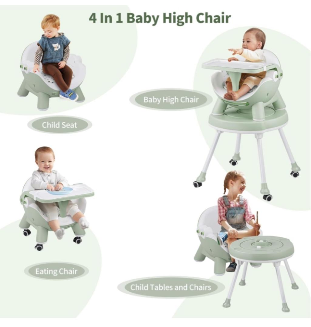 High Chair, Convertible High Chair with Removable Tray, High Chairs for Babies and Toddlers, Modern Design, Grows with Your Baby

0-24m