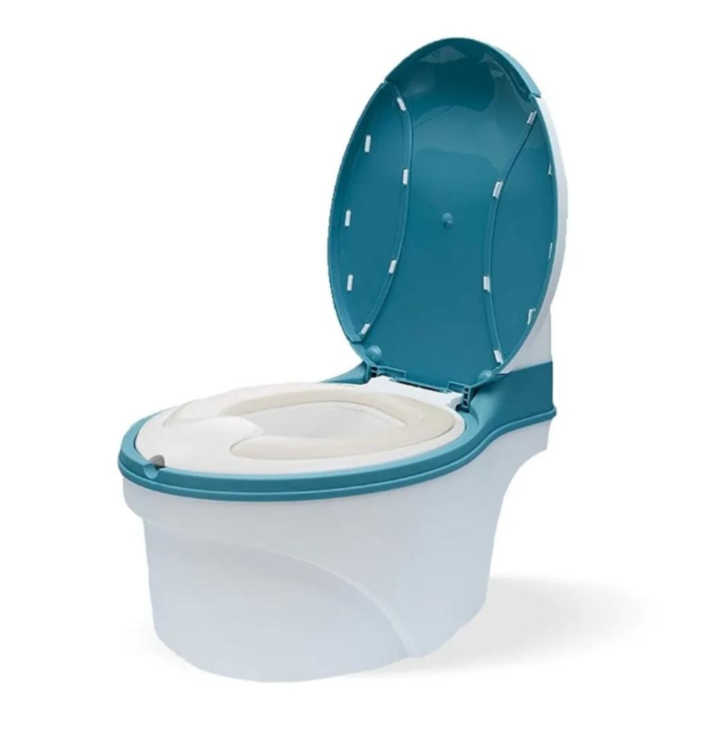 Potty Training Toilet Seat with Soft Cushion Pad and Toilet Paper Storage, Removable Urinal Pot, Portable and Comfortable for Boys and Girls