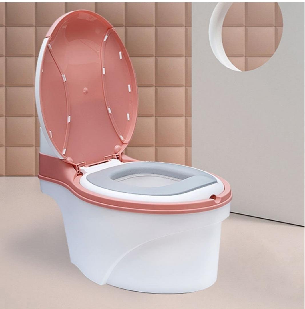 Potty Training Toilet Seat with Soft Cushion Pad and Toilet Paper Storage, Removable Urinal Pot, Portable and Comfortable for Boys and Girls