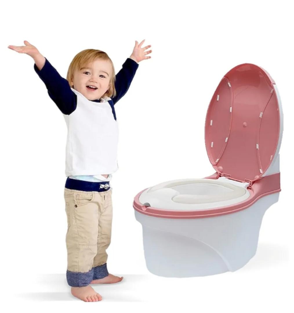 Potty Training Toilet Seat with Soft Cushion Pad and Toilet Paper Storage, Removable Urinal Pot, Portable and Comfortable for Boys and Girls