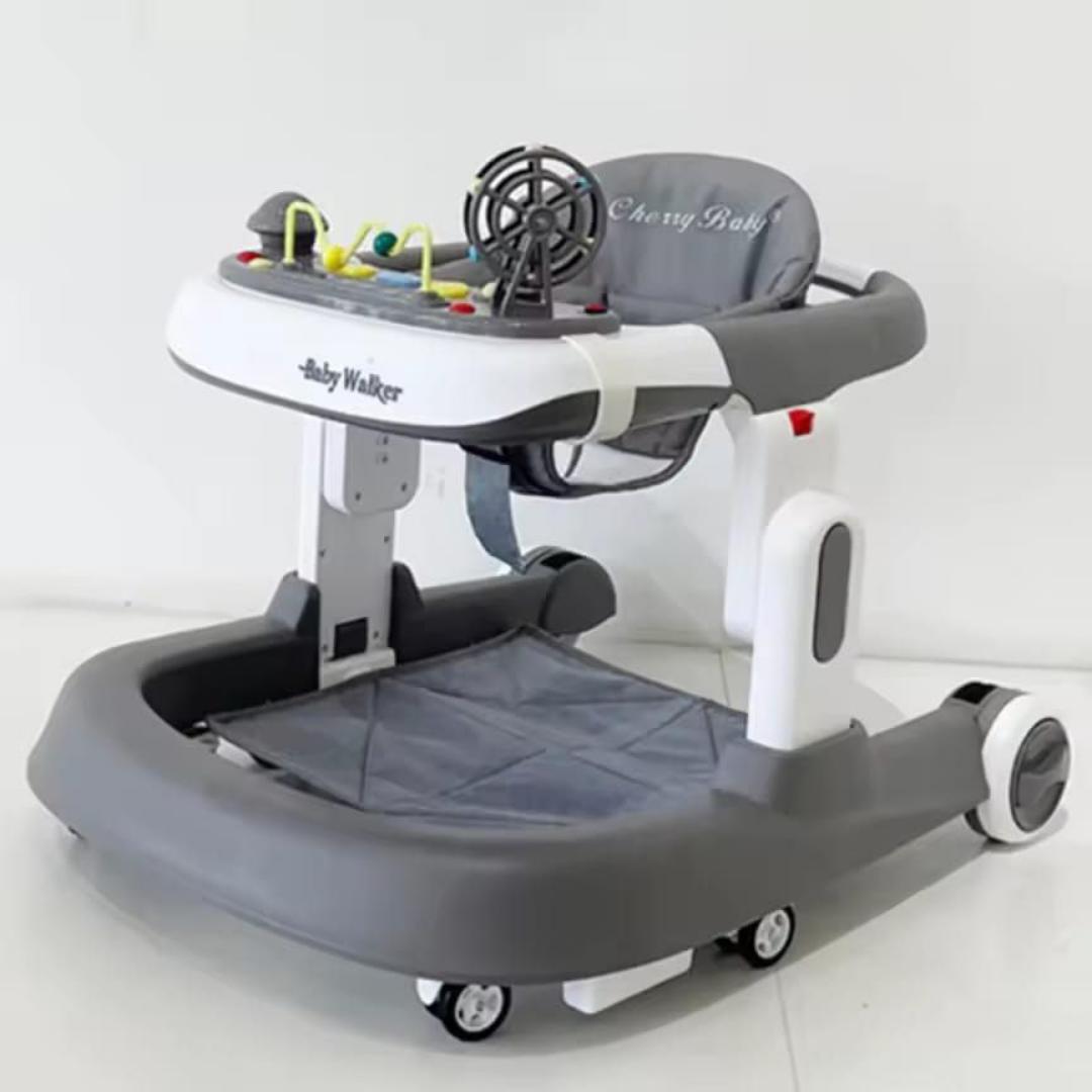 Premium 4-in-1 Baby Activity Walker with Wheels, Foldable Baby Push Walkers with Adjustable Height & Speed