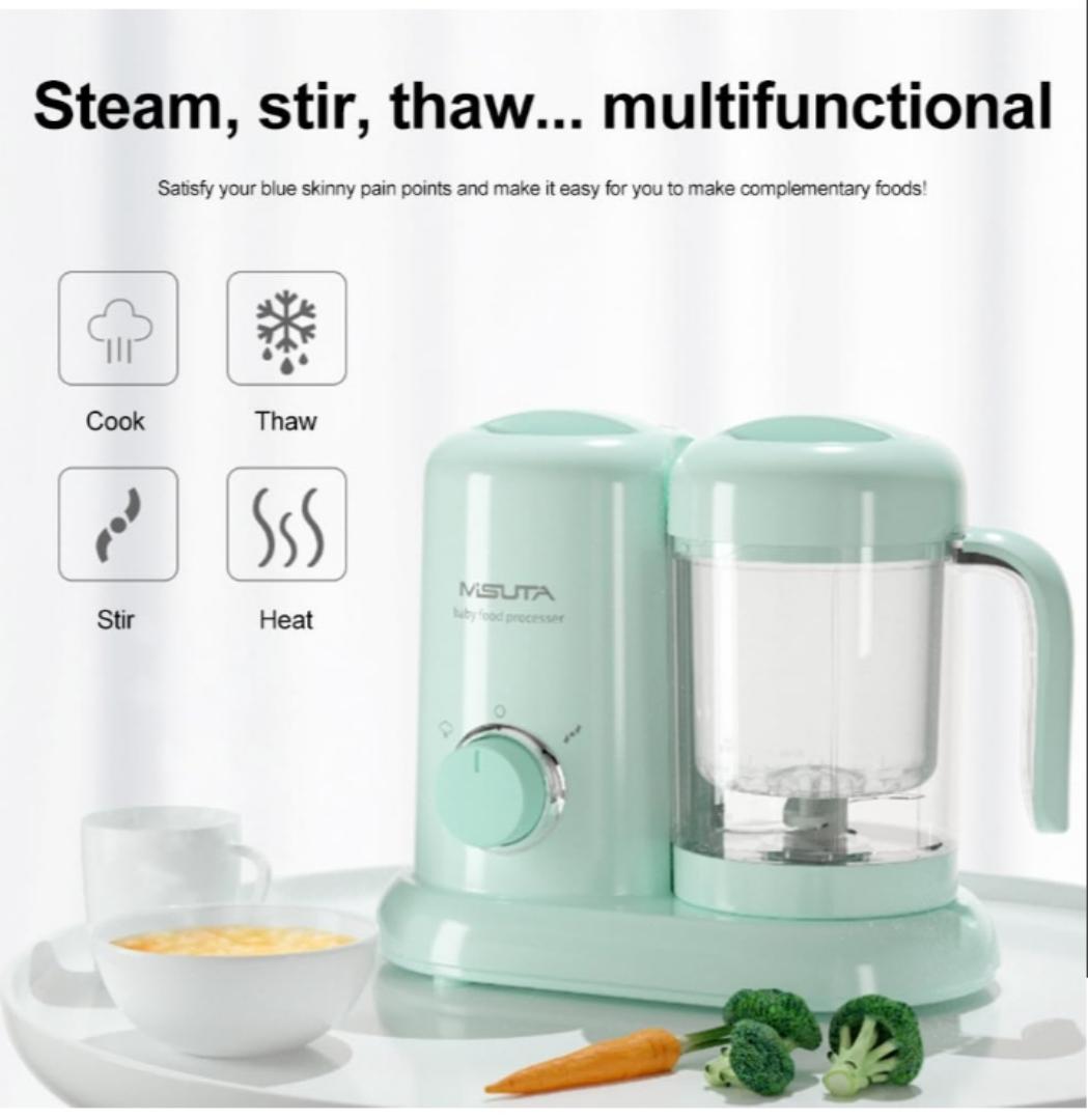 4 in 1 Multifunctional Baby Food Blender 500ml Baby Food Blender Electric Steamer Sustenance Supplement Cooking Mixing Mini Foods Grinder Cooking