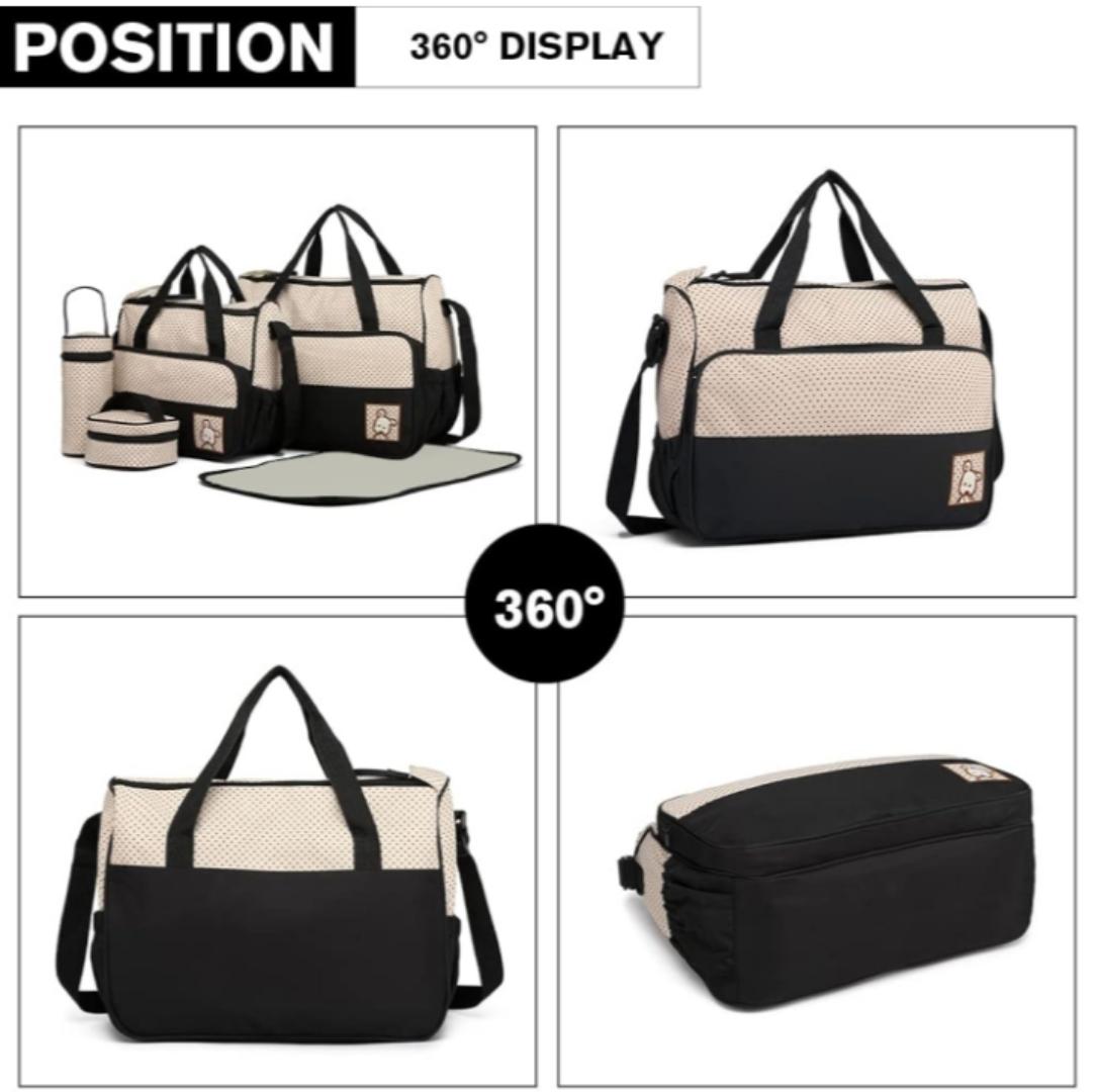 5pcs baby diaper changing multifunctional diaper messenger hospital maternity bag with changing pad set