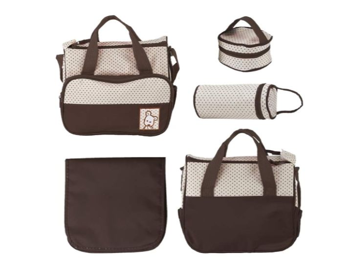 5pcs baby diaper changing multifunctional diaper messenger hospital maternity bag with changing pad set