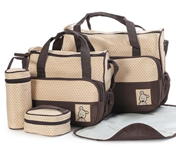 5pcs baby diaper changing multifunctional diaper messenger hospital maternity bag with changing pad set