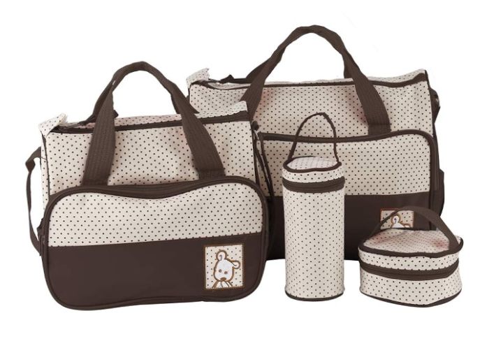 5pcs baby diaper changing multifunctional diaper messenger hospital maternity bag with changing pad set