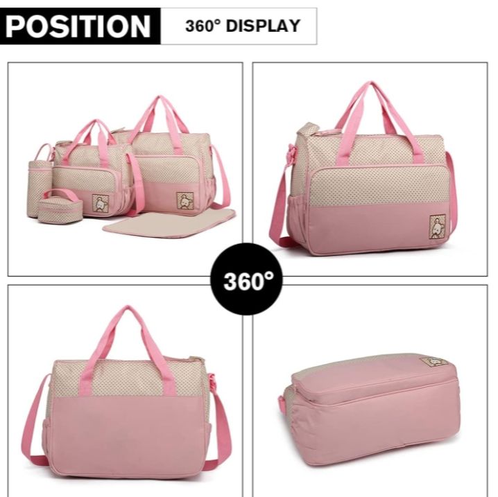 5pcs baby diaper changing multifunctional diaper messenger hospital maternity bag with changing pad set