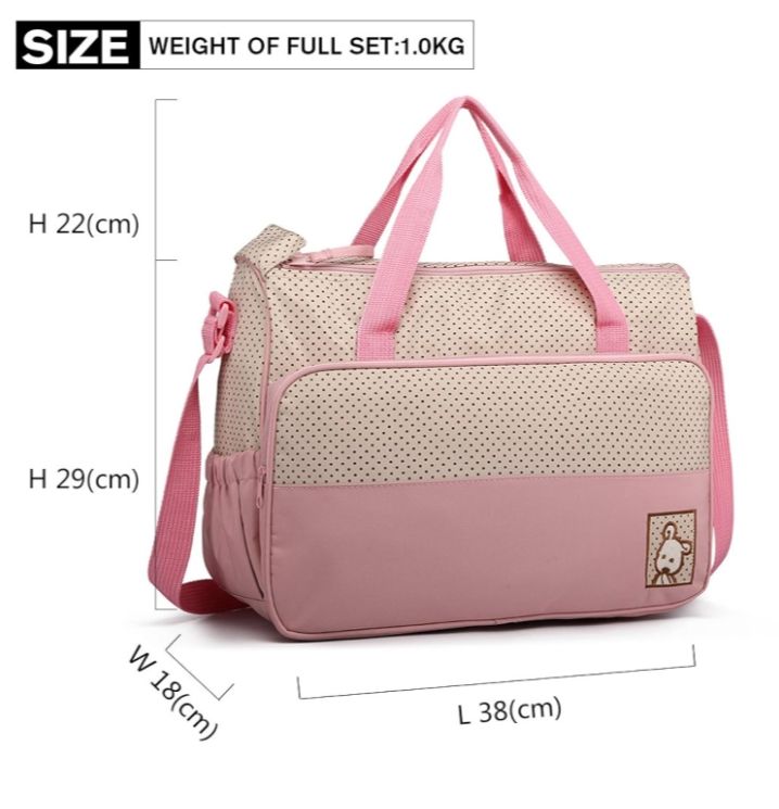 5pcs baby diaper changing multifunctional diaper messenger hospital maternity bag with changing pad set