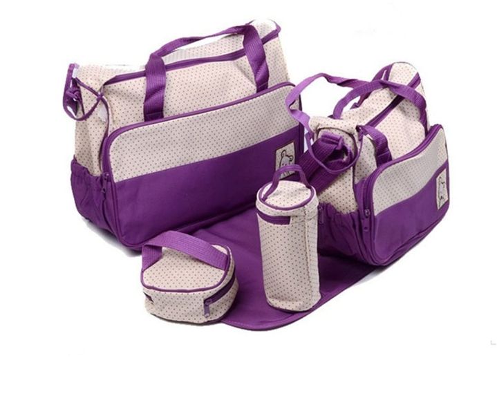 5pcs baby diaper changing multifunctional diaper messenger hospital maternity bag with changing pad set
