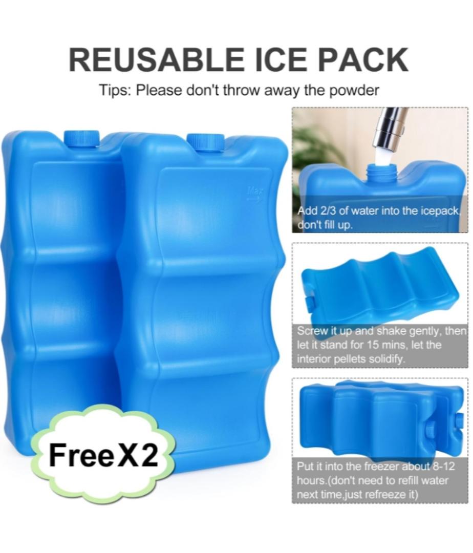 Breastmilk Cooler Bag with 2 Ice Pack No Bottles Cooler Bag for Baby Milk Bag with Cooler Double Deck Breast Milk Storage Bag for Breastfeeding Nursing Daycare Insulated Lunch Bag with Strap