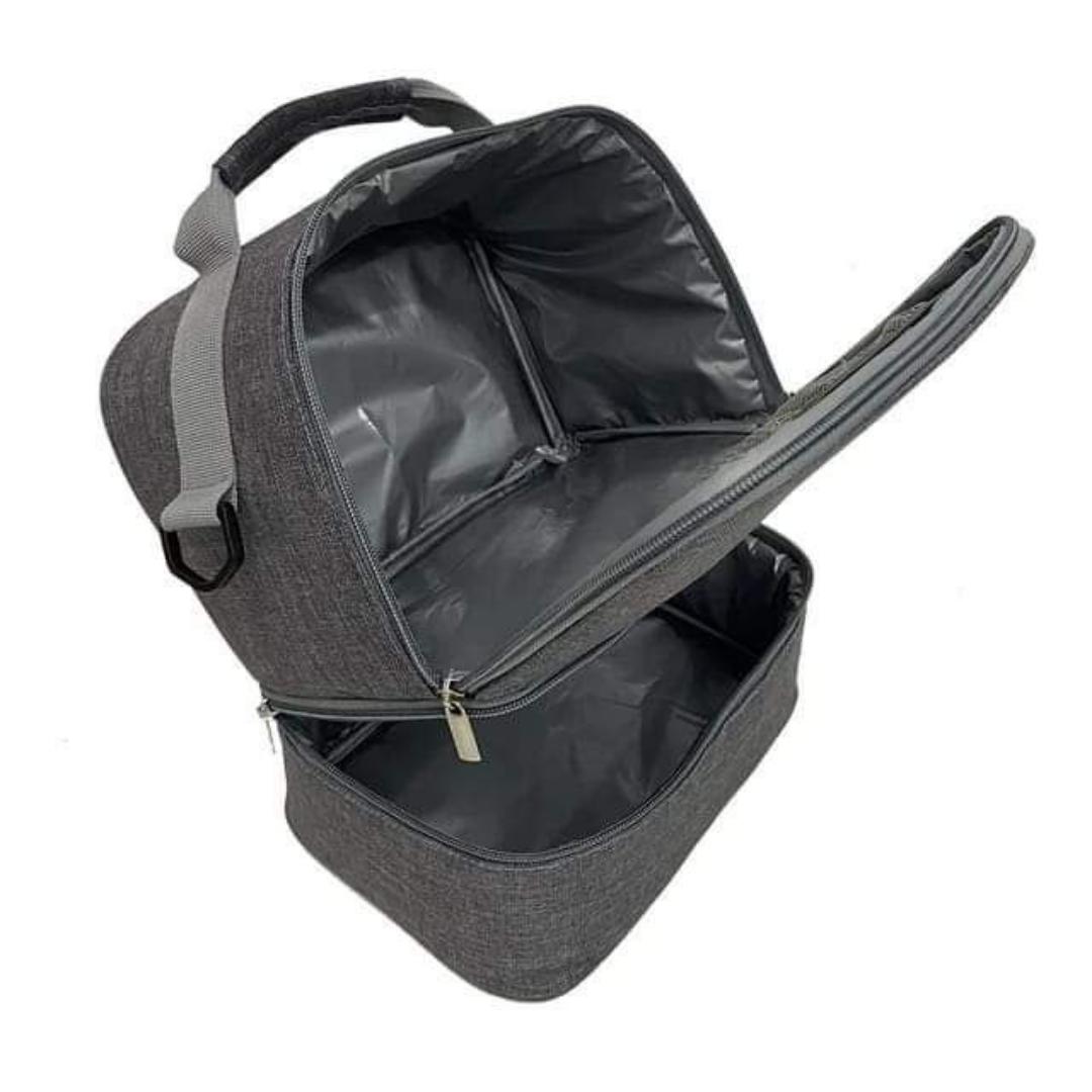 Breastmilk Cooler Bag with 2 Ice Pack No Bottles Cooler Bag for Baby Milk Bag with Cooler Double Deck Breast Milk Storage Bag for Breastfeeding Nursing Daycare Insulated Lunch Bag with Strap