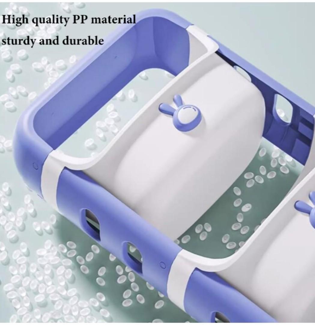 4 Tier Organizer Diaper Organizer Kids Toy Storage Organizer Stackable Rolling Cart, Children Playroom Decor Doll Activity Rack Shelf Plastic Bins Box Mobile Move Everywhere with Caster Wheels