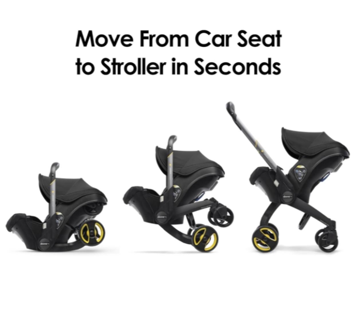 4 in 1 Baby Car Seat & Travel Stroller Nitro Black - Convertible 0+ Car Seat and Pram with 5 Point Safety Harness - Ergonomic Pushchair and Travel System