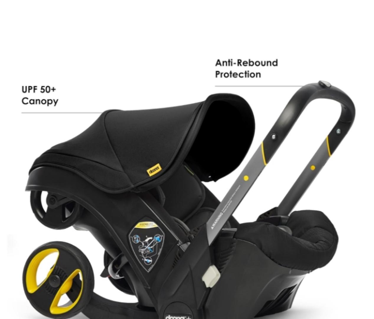 4 in 1 Baby Car Seat & Travel Stroller Nitro Black - Convertible 0+ Car Seat and Pram with 5 Point Safety Harness - Ergonomic Pushchair and Travel System