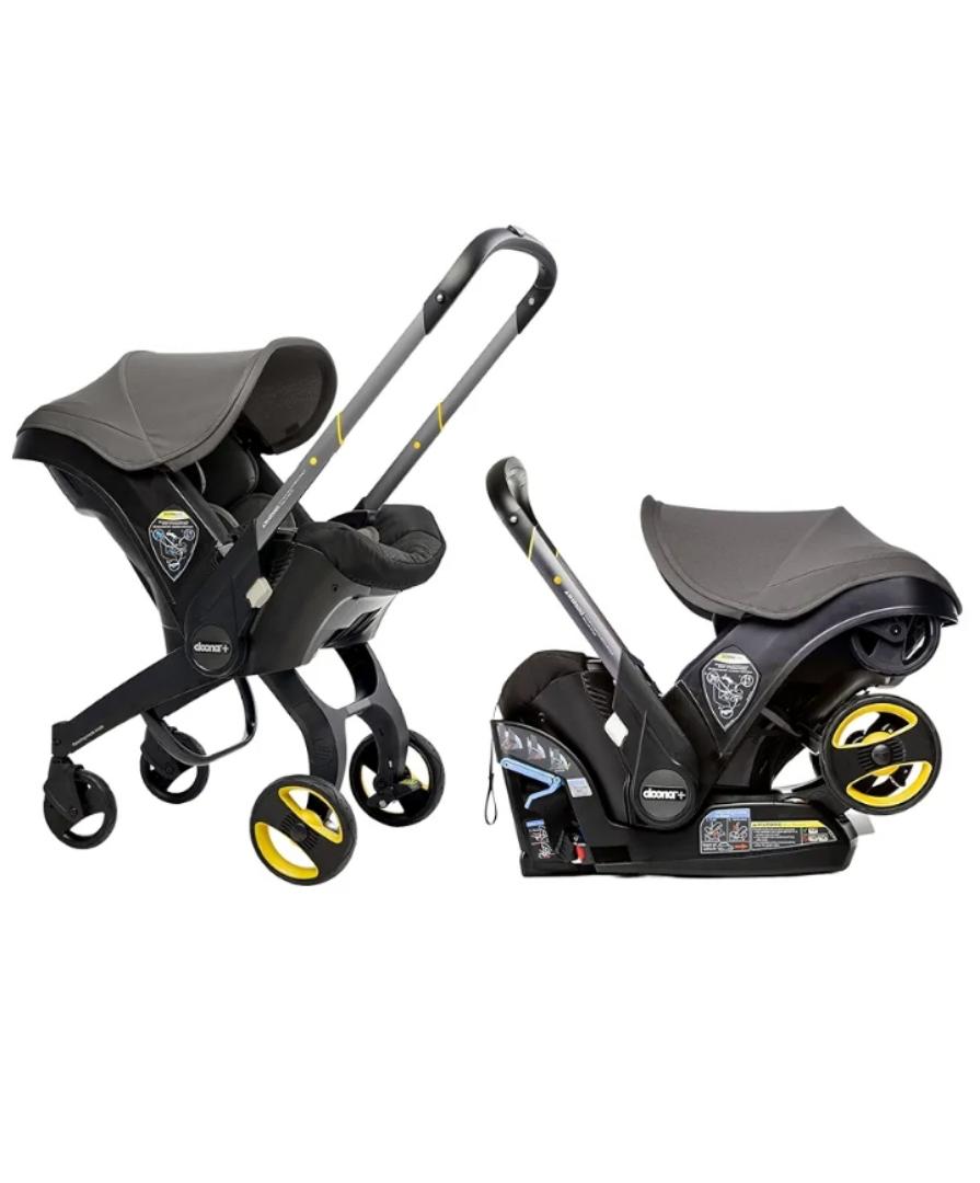 4 in 1 Baby Car Seat & Travel Stroller Nitro Black - Convertible 0+ Car Seat and Pram with 5 Point Safety Harness - Ergonomic Pushchair and Travel System