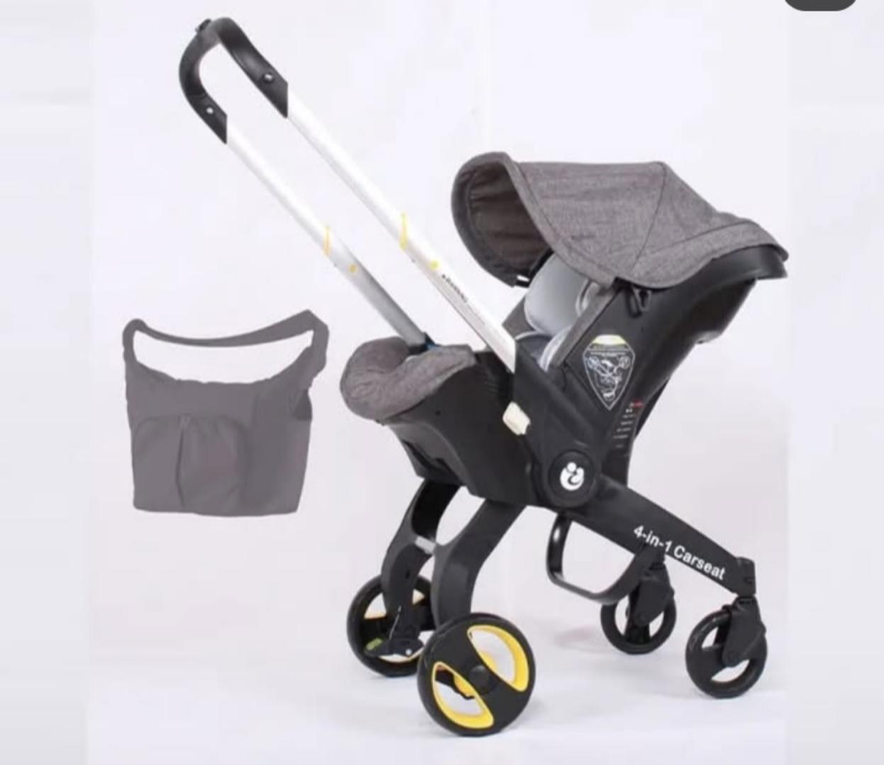 4 in 1 Baby Car Seat & Travel Stroller Nitro Black - Convertible 0+ Car Seat and Pram with 5 Point Safety Harness - Ergonomic Pushchair and Travel System