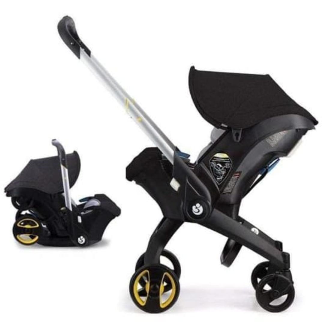 4 in 1 Baby Car Seat & Travel Stroller Nitro Black - Convertible 0+ Car Seat and Pram with 5 Point Safety Harness - Ergonomic Pushchair and Travel System