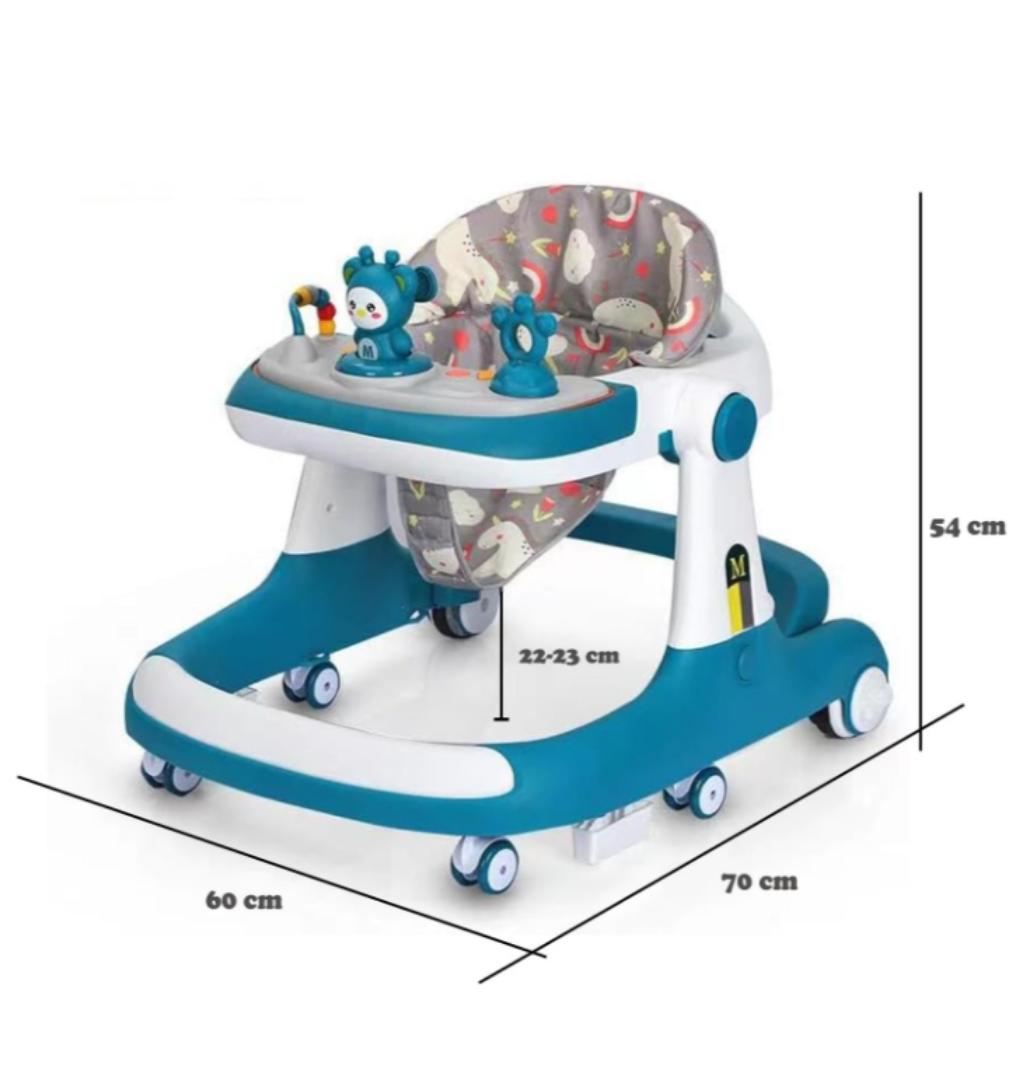 Baby Walker,3 in 1 Multifunctional Learning Walker,Seat or Push Behind,Infant Activity Center w/Music & Steering Wheel,Seat Cushion,Activity Baby Push Walker for Boys Girls Age 6 Months and up