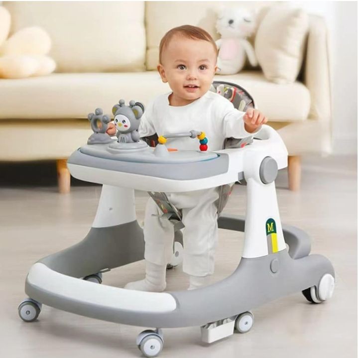 Baby Walker,3 in 1 Multifunctional Learning Walker,Seat or Push Behind,Infant Activity Center w/Music & Steering Wheel,Seat Cushion,Activity Baby Push Walker for Boys Girls Age 6 Months and up