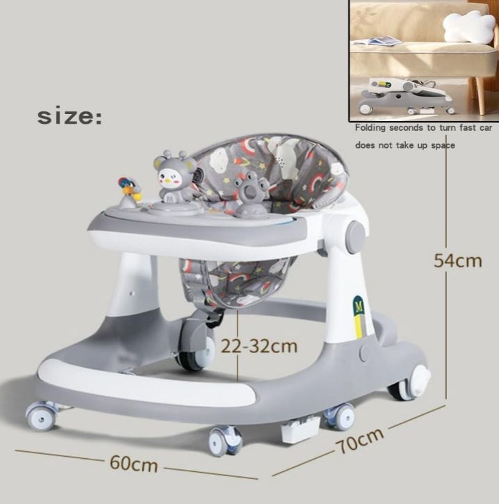 Baby Walker,3 in 1 Multifunctional Learning Walker,Seat or Push Behind,Infant Activity Center w/Music & Steering Wheel,Seat Cushion,Activity Baby Push Walker for Boys Girls Age 6 Months and up