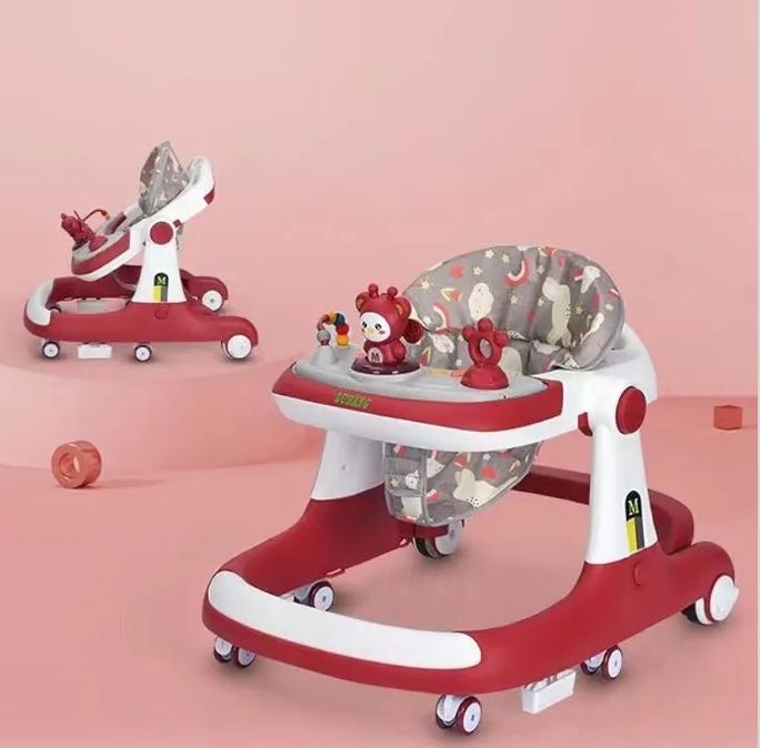 Baby Walker,3 in 1 Multifunctional Learning Walker,Seat or Push Behind,Infant Activity Center w/Music & Steering Wheel,Seat Cushion,Activity Baby Push Walker for Boys Girls Age 6 Months and up