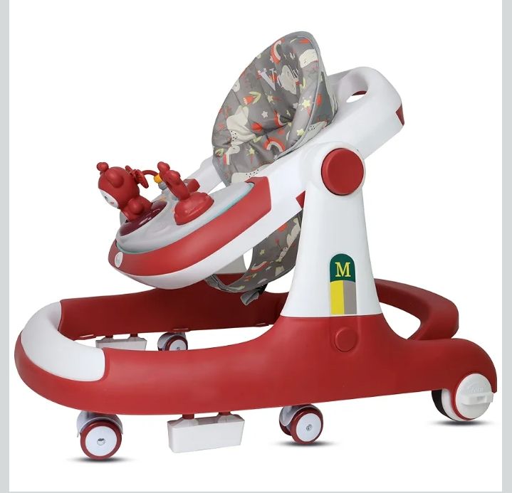 Baby Walker,3 in 1 Multifunctional Learning Walker,Seat or Push Behind,Infant Activity Center w/Music & Steering Wheel,Seat Cushion,Activity Baby Push Walker for Boys Girls Age 6 Months and up