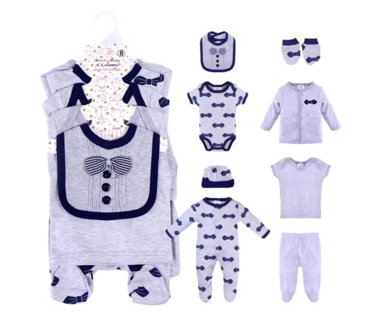 8pcs Pure Cotton Baby Receiving Set Cotton Set For Newborn Babies bodysuit,romper,cap, pair mittens ,tshirt,sweater,bio,trouser