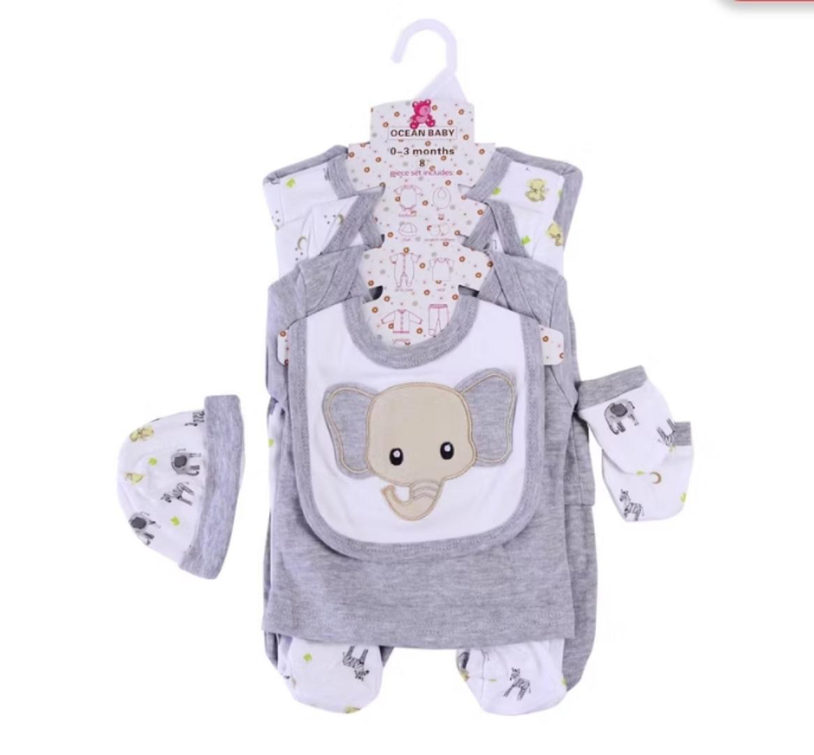 8pcs Pure Cotton Baby Receiving Set Cotton Set For Newborn Babies bodysuit,romper,cap, pair mittens ,tshirt,sweater,bio,trouser
