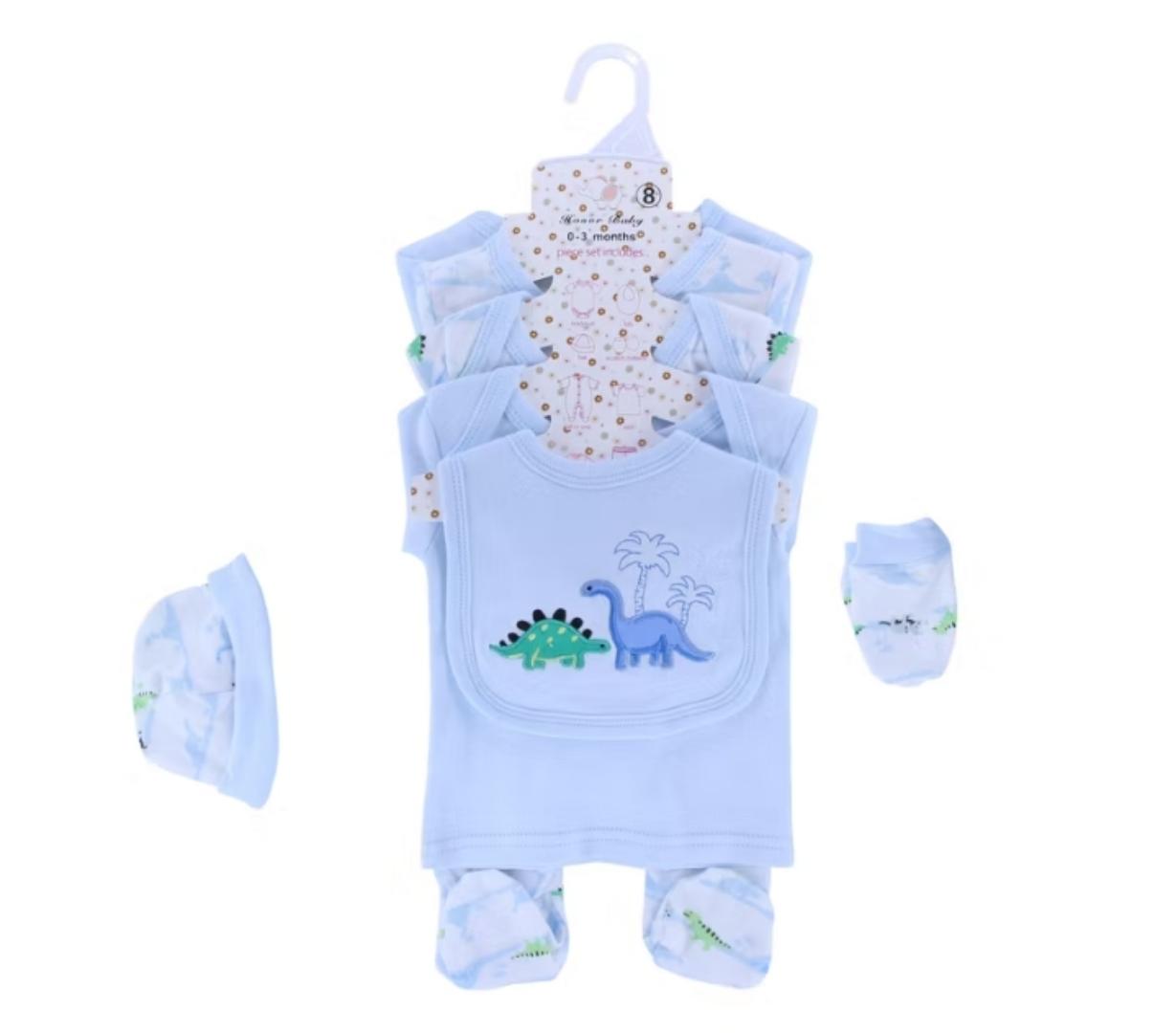 8pcs Pure Cotton Baby Receiving Set Cotton Set For Newborn Babies bodysuit,romper,cap, pair mittens ,tshirt,sweater,bio,trouser