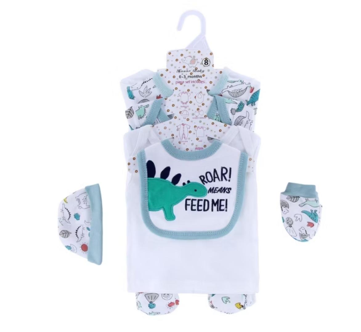 8pcs Pure Cotton Baby Receiving Set Cotton Set For Newborn Babies bodysuit,romper,cap, pair mittens ,tshirt,sweater,bio,trouser