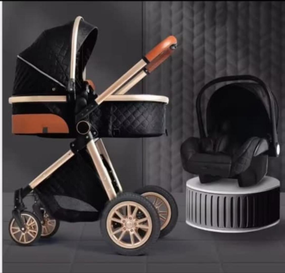 Folding 3 in 1 Baby Stroller Bassinet with Carseat Carrycot for Newborn and Toddler, Newborn Reversible Bassinet Pram,Adjustable High View Luxury Baby Pram Stroller