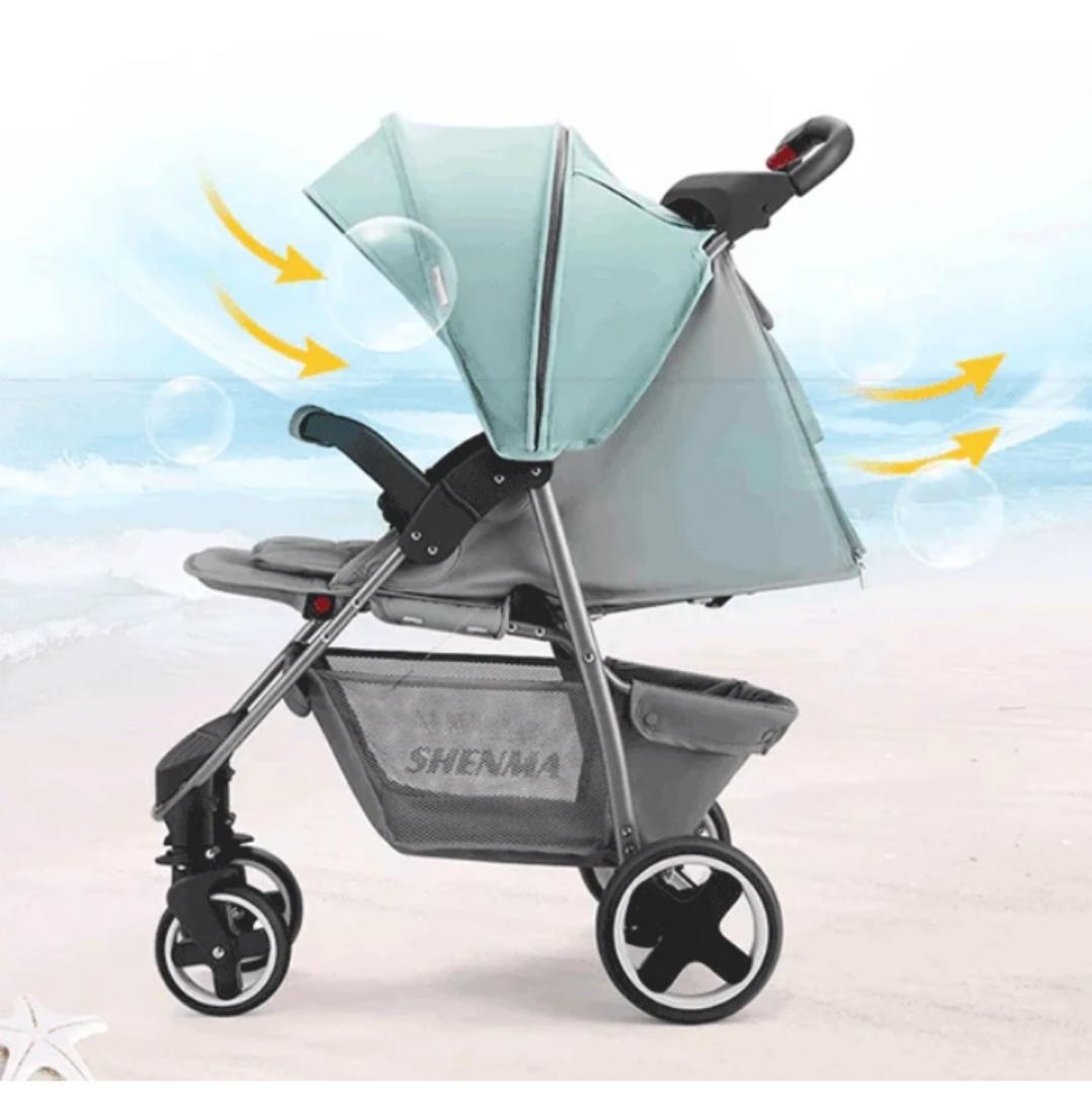 Premium Lightweight Baby Stroller with Sun Canopy, Adjustable Backrest, 360° Swivel Wheels, Large Storage Basket & Breathable Cushion Seat – Suitable for Newborn to 3 Years