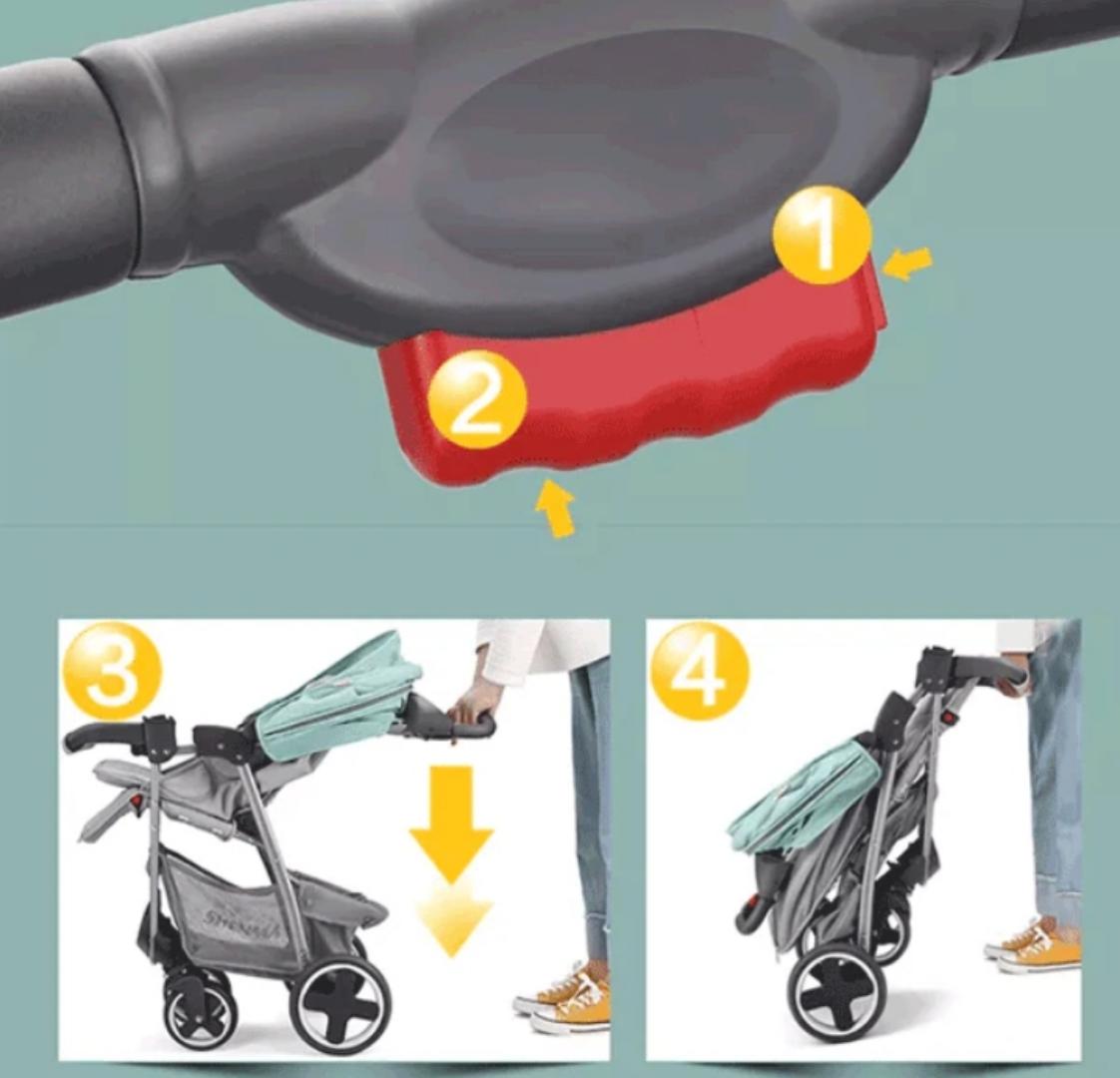 Premium Lightweight Baby Stroller with Sun Canopy, Adjustable Backrest, 360° Swivel Wheels, Large Storage Basket & Breathable Cushion Seat – Suitable for Newborn to 3 Years