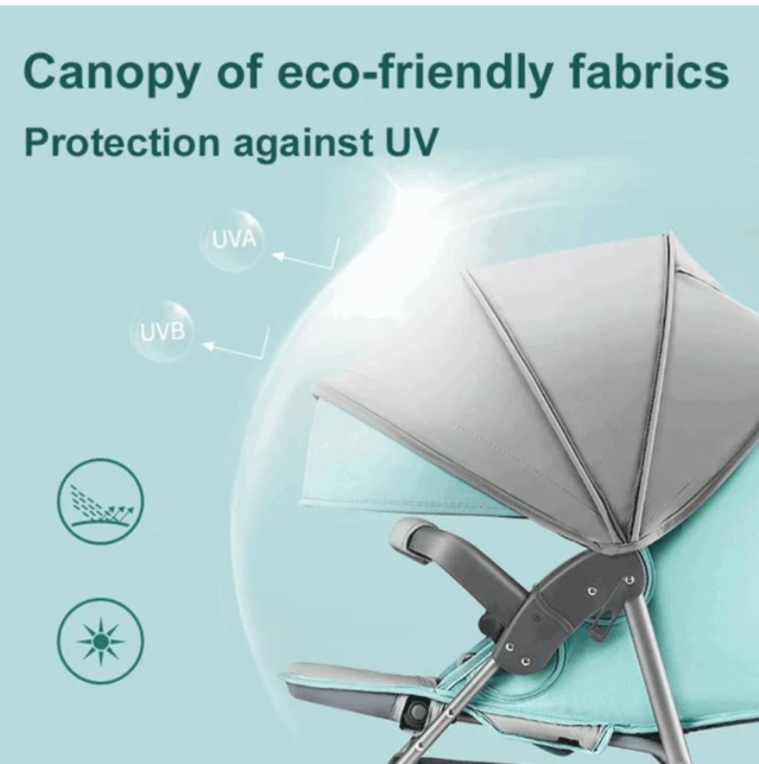 Premium Lightweight Baby Stroller with Sun Canopy, Adjustable Backrest, 360° Swivel Wheels, Large Storage Basket & Breathable Cushion Seat – Suitable for Newborn to 3 Years