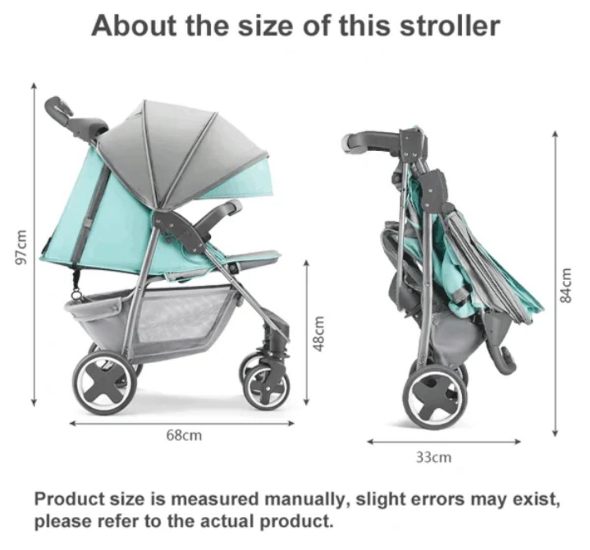 Premium Lightweight Baby Stroller with Sun Canopy, Adjustable Backrest, 360° Swivel Wheels, Large Storage Basket & Breathable Cushion Seat – Suitable for Newborn to 3 Years