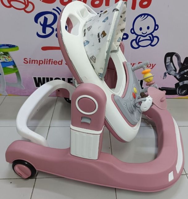 Baby Walker,3 in 1 Multifunctional Learning Walker,Seat or Push Behind,Infant Activity Center w/Music & Steering Wheel,Seat Cushion,Activity Baby Push Walker for Boys Girls Age 6 Months and up
