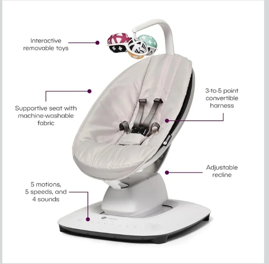 4moms MamaRoo Multi-Motion Baby Swing, Bluetooth Enabled with 5 Unique Motions