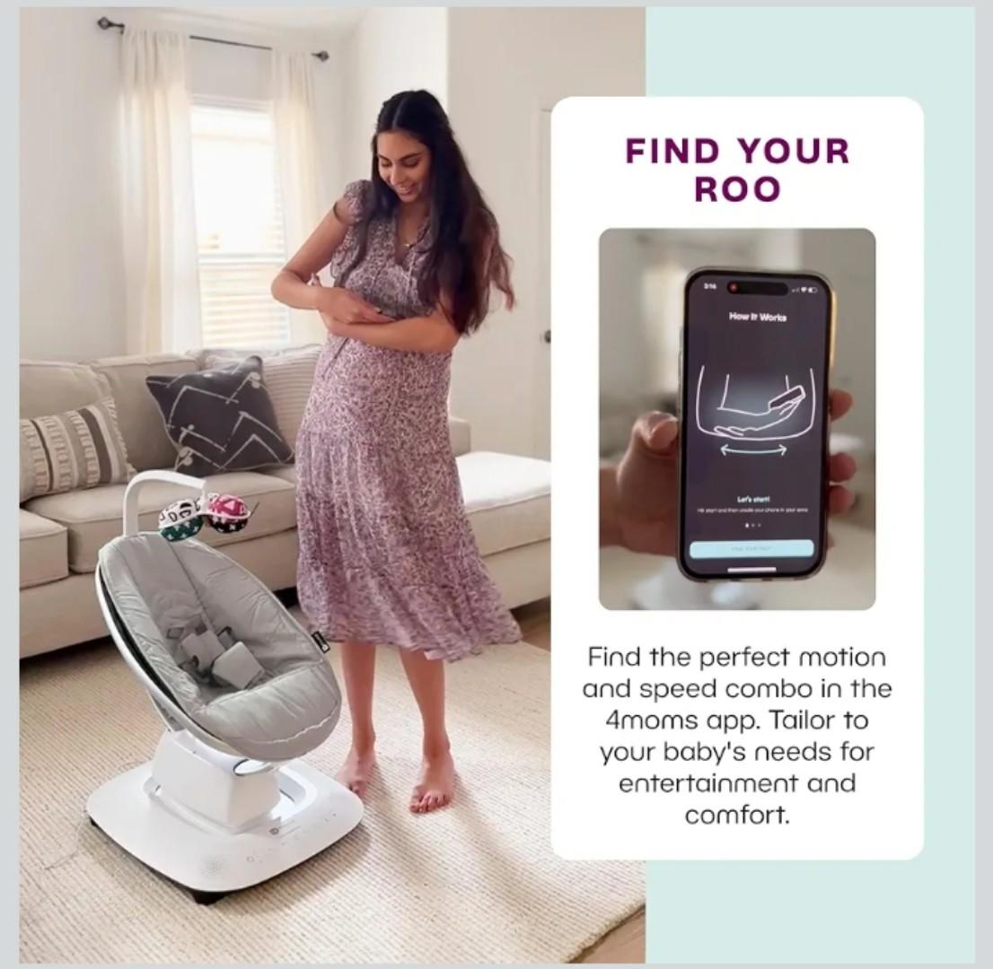 4moms MamaRoo Multi-Motion Baby Swing, Bluetooth Enabled with 5 Unique Motions