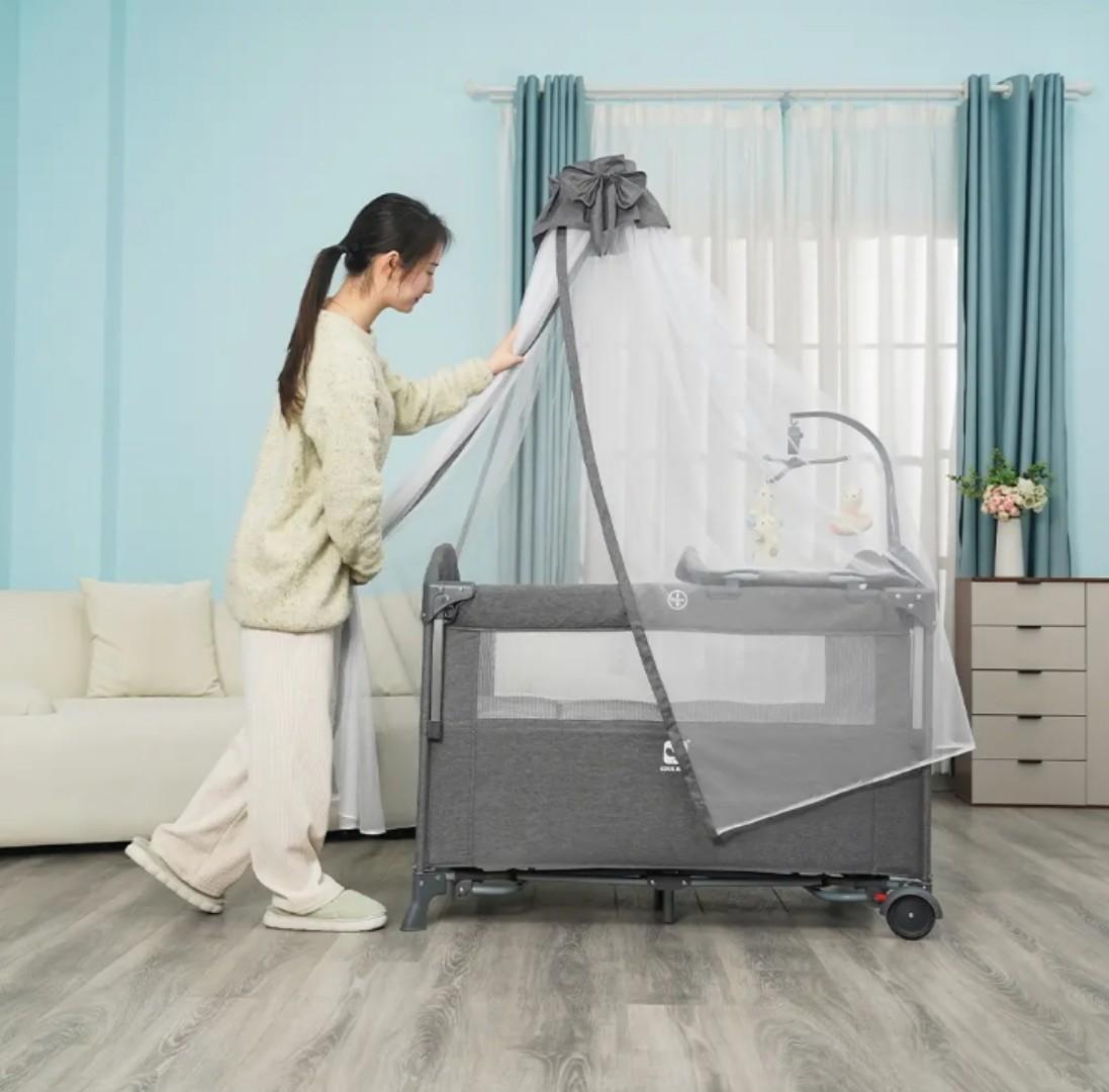 CoolBaby 8-in-1 Multifunctional Pure Cotton Cosleeper Playpen with Rocking, Wheels & Mosquito Net
GET A FREE MATTRESS