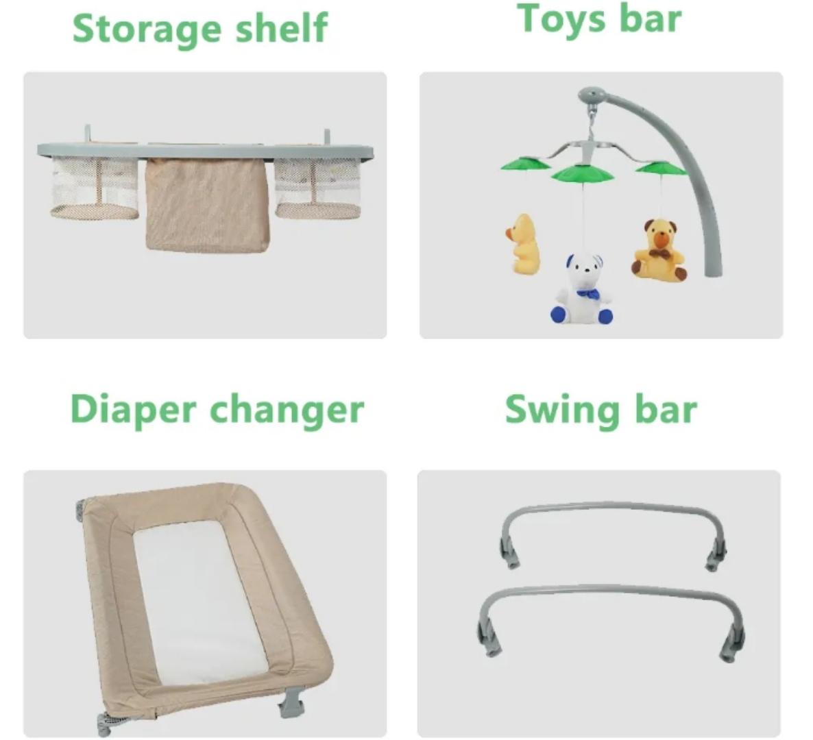 CoolBaby 8-in-1 Multifunctional Cotton Cosleeper Playpen with Mosquito Net, Toys & Free Mattress