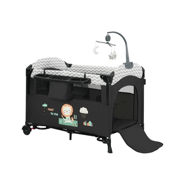 CoolBaby 8-in-1 Multifunctional Cotton Cosleeper Playpen with Mosquito Net, Toys & Free Mattress