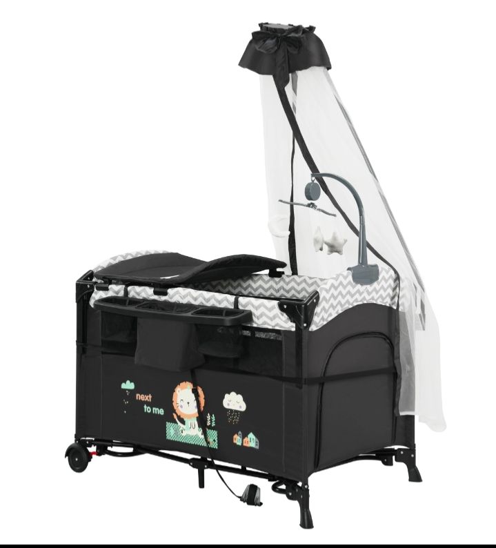 CoolBaby 8-in-1 Multifunctional Cotton Cosleeper Playpen with Mosquito Net, Toys & Free Mattress