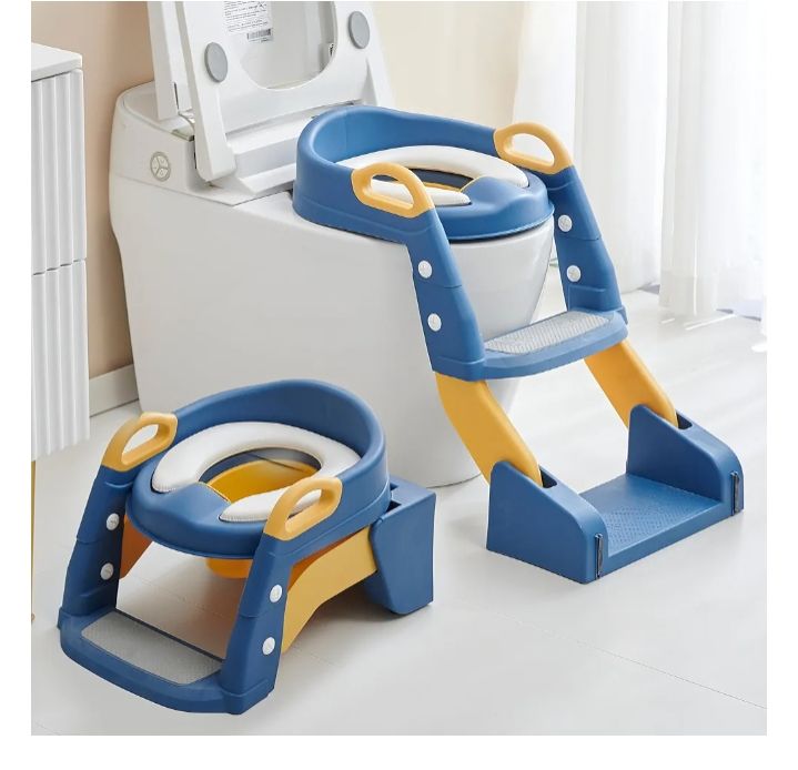 Potty Training Seat, Toddler Potty Training Toilet, Upgrade 2 In 1 Toddler Toilet Seat with Steps Stool Splash Guard and Anti-Slip Pad Soft Cushion, Potty Seats for Toddlers Baby Kids